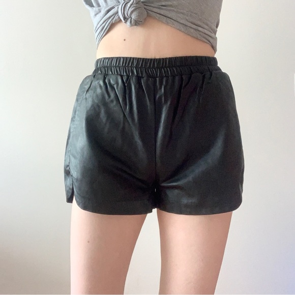High Rise Faux Leather Shorts - Picture 3 of 8